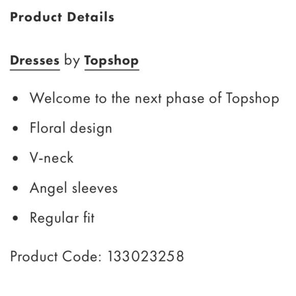 Topshop Bella tea dress with angel sleeve in blue floral Size 4 NWOT - Picture 7 of 9